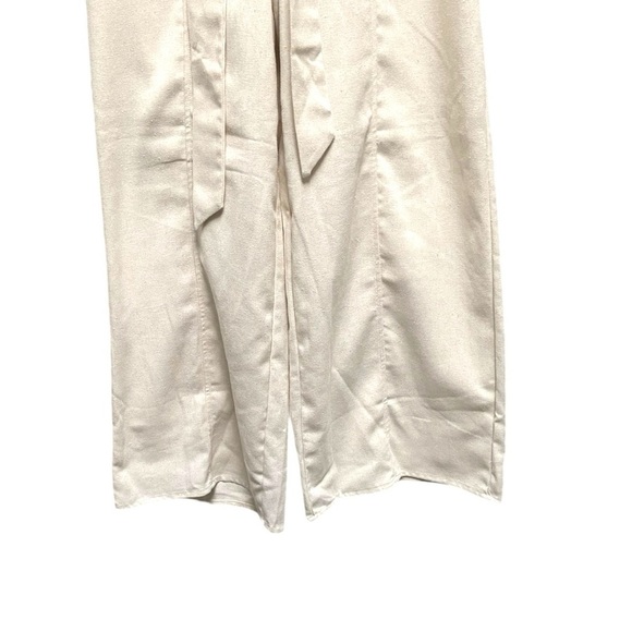 Sienna Sky Flare Wide Leg Palazzo Pant Cream Boho Winter White - Picture 3 of 7